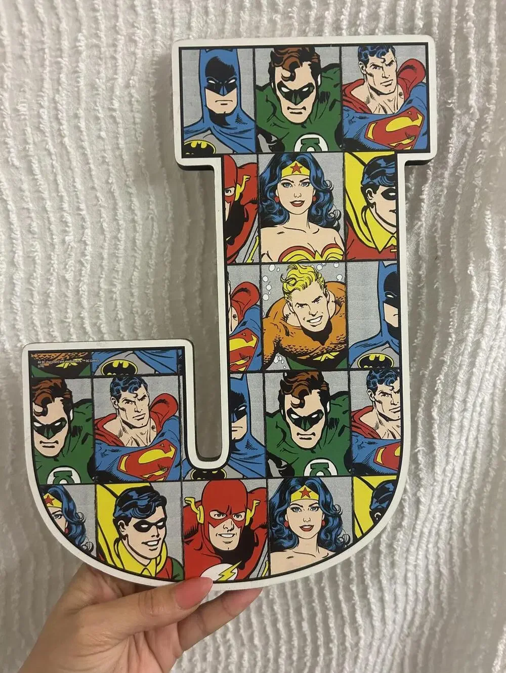 DC Comics Superhero Letter J Wall Plaque Batman Superman Wonder Woman